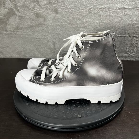Converse Womens Sz 8 Chuck Taylor AS Lugged MC Washed Gray Tie Dye HighTop Shoes - Picture 3 of 10